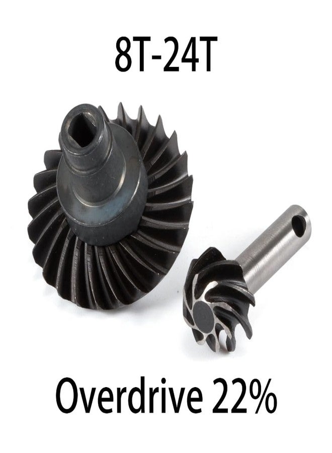 قطع غيار ترقية مجموعة تروس المحور الحلزوني الصلب 24/8T 27/8T 30/8T 33/8T ذات السرعة الزائدة والسرعة الناقصة لـ Axial SCX10 AR44 AR45 Capra Axle VS4-10 F9 Phoenix F10 (24/8T) - Image 2